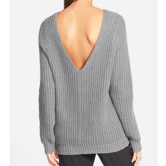 Leith Shaker Stitch Low Back Sweater - Picture 2 of 5